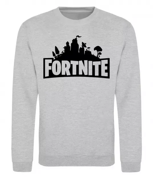 Світшот Fortnite logo Сірий меланж фото