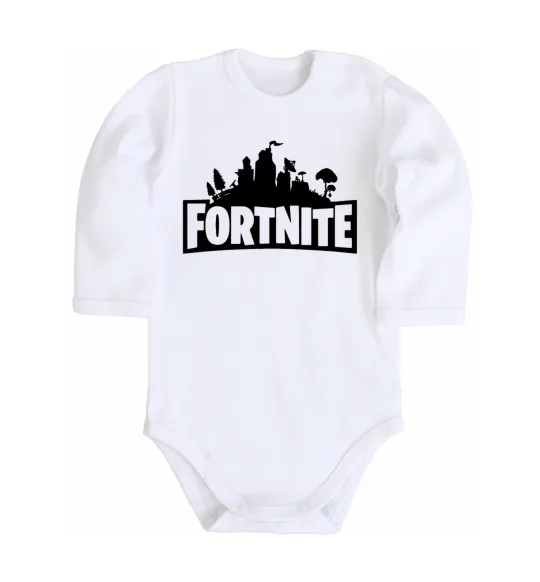 Дитячий бодік Fortnite logo Білий фото