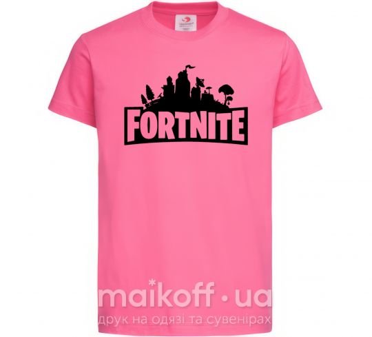 Дитяча футболка Fortnite logo Яскраво-рожевий фото