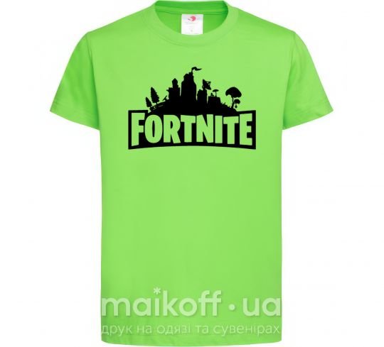 Дитяча футболка Fortnite logo Лаймовий фото