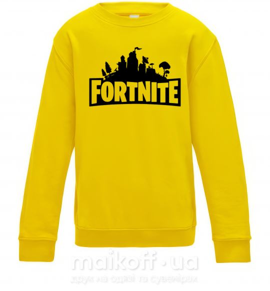 Детский Свитшот Fortnite logo Солнечно желтый фото