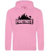 Мужская толстовка (худи) Fortnite logo Розовый фото