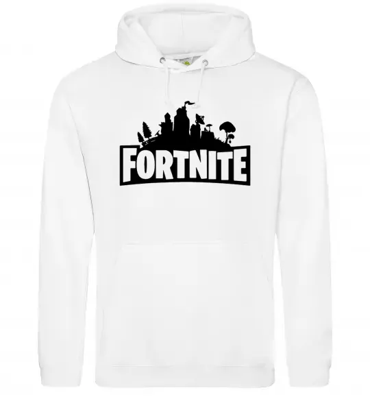 Чоловіча толстовка (худі) Fortnite logo Білий фото
