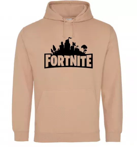 Чоловіча толстовка (худі) Fortnite logo Пісочний фото