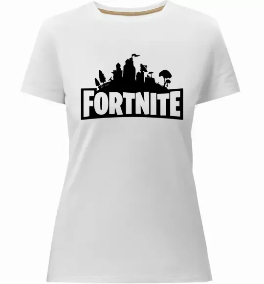 Жіноча преміум футболка Fortnite logo Білий фото