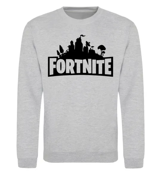 Світшот Fortnite logo Сірий меланж фото