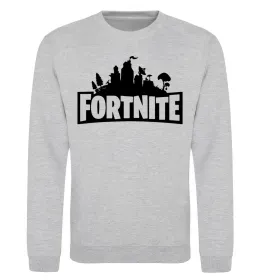 Світшот Fortnite logo Сірий меланж фото