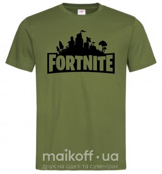Чоловіча футболка Fortnite logo Оливковий фото