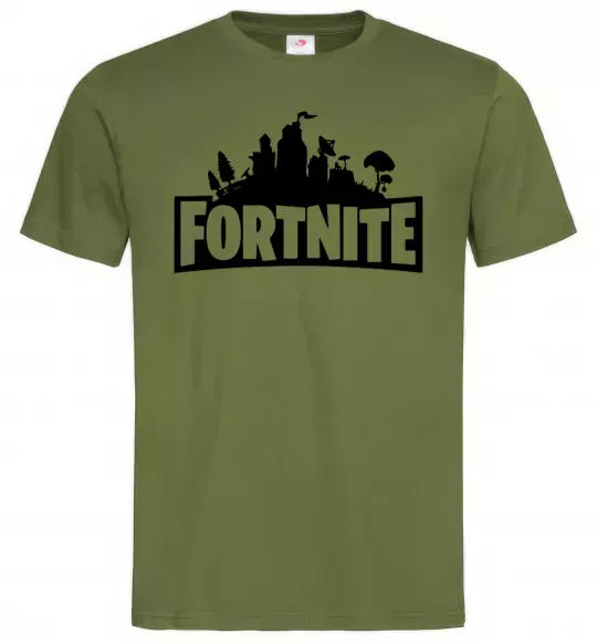 Чоловіча футболка Fortnite logo Оливковий фото