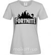 Женская футболка Fortnite logo Серый фото