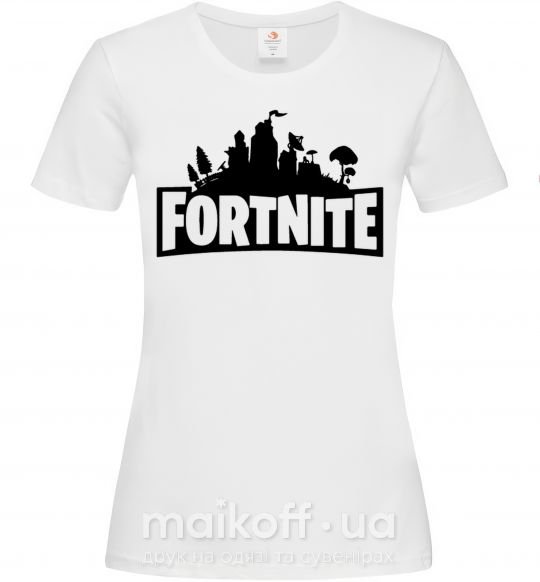 Жіноча футболка Fortnite logo Білий фото