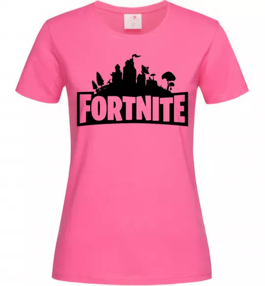 Жіноча футболка Fortnite logo Яскраво-рожевий фото