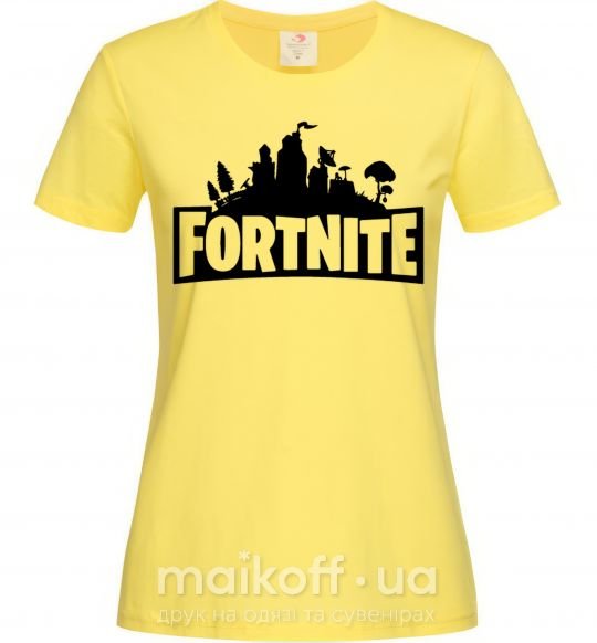 Жіноча футболка Fortnite logo Лимонний фото