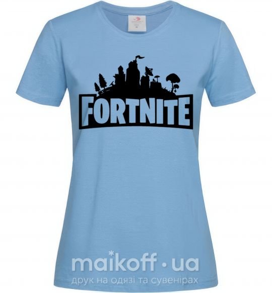 Жіноча футболка Fortnite logo Блакитний фото