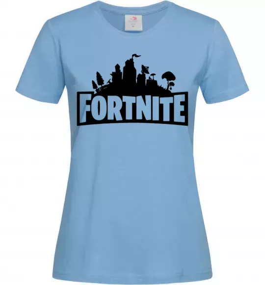 Жіноча футболка Fortnite logo Блакитний фото