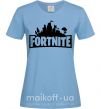 Женская футболка Fortnite logo Голубой фото