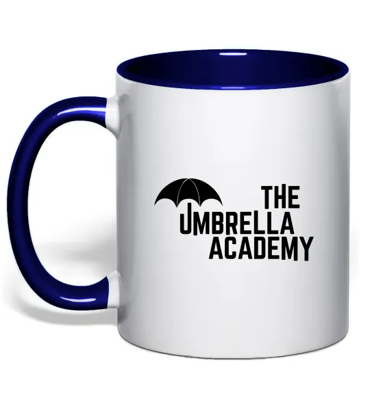 Чашка с цветной ручкой The umbrella academy logo Глубокий темно-синий фото
