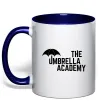 Чашка с цветной ручкой The umbrella academy logo Глубокий темно-синий фото