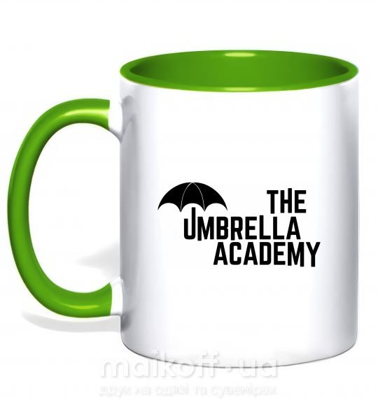 Чашка з кольоровою ручкою The umbrella academy logo Зелений фото