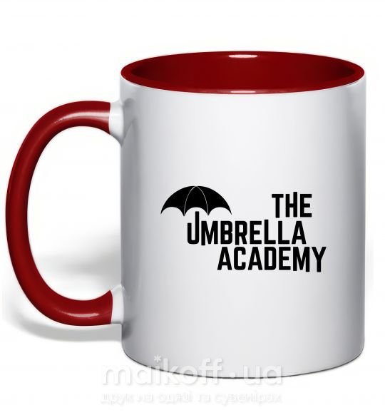Чашка з кольоровою ручкою The umbrella academy logo Червоний фото