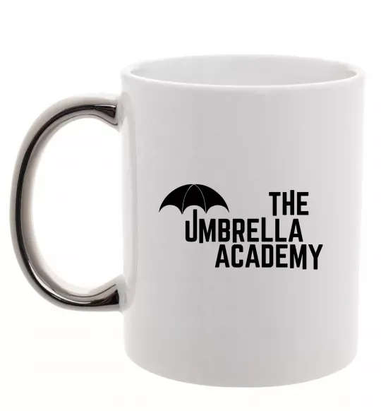 Чашка с цветной ручкой The umbrella academy logo Серебро фото
