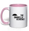 Чашка з кольоровою ручкою The umbrella academy logo Ніжно рожевий фото