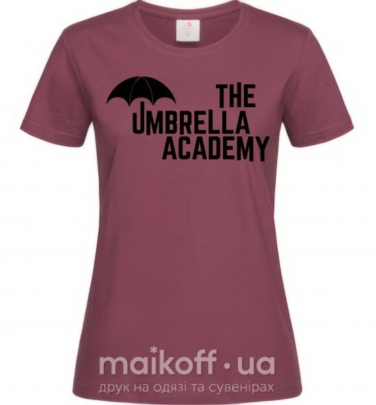 Жіноча футболка The umbrella academy logo Бордовий фото