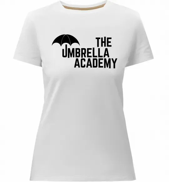 Женская премиум футболка The umbrella academy logo Белый фото