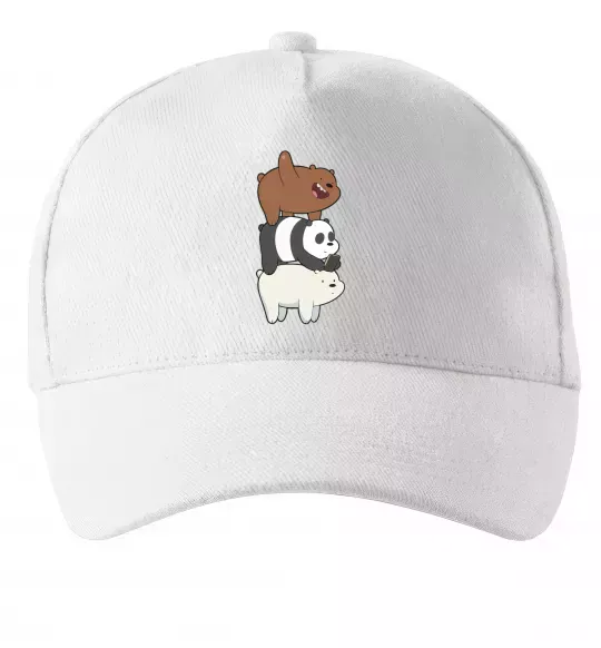 Кепка We bare bears Білий фото