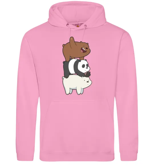 Мужская толстовка (худи) We bare bears Розовый фото
