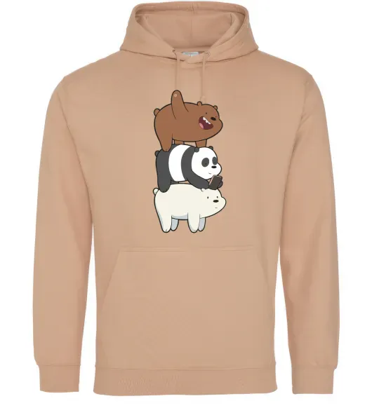 Мужская толстовка (худи) We bare bears Песочный фото