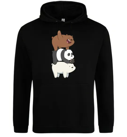 Женская толстовка (худи) We bare bears Черный фото