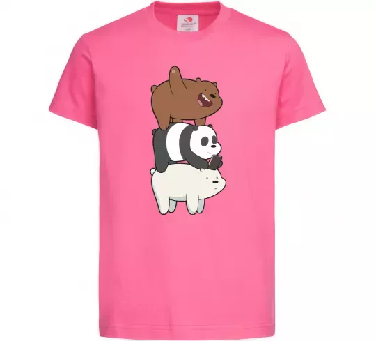 Дитяча футболка We bare bears Яскраво-рожевий фото