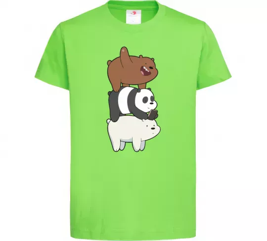 Дитяча футболка We bare bears Лаймовий фото