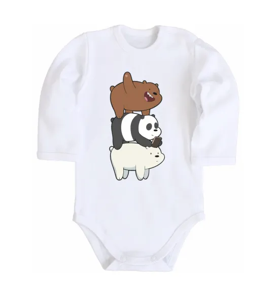 Детский боди We bare bears Белый фото