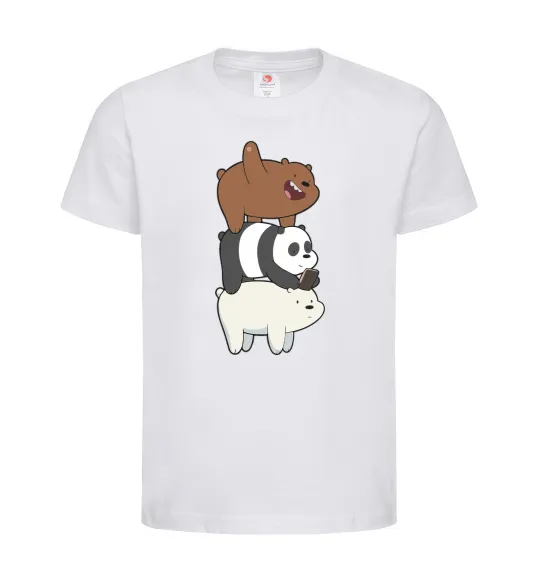 Детская футболка We bare bears Белый фото