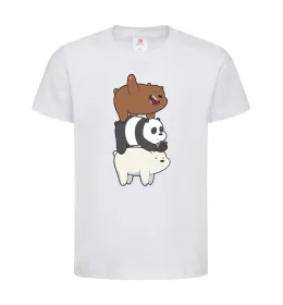 Детская футболка We bare bears Белый фото
