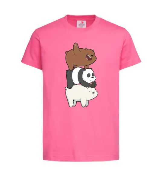 Детская футболка We bare bears Ярко-розовый фото