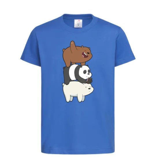 Детская футболка We bare bears Ярко-синий фото