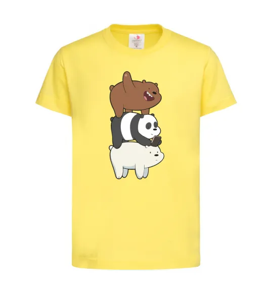 Детская футболка We bare bears Лимонный фото