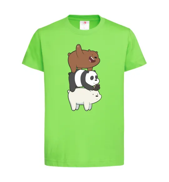 Детская футболка We bare bears Лаймовый фото