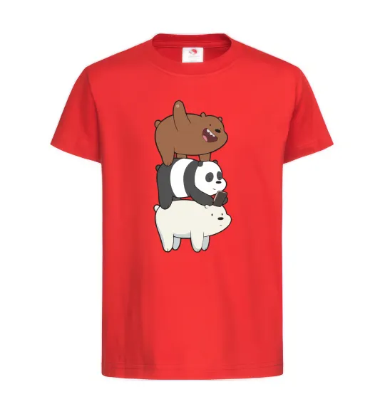 Детская футболка We bare bears Красный фото
