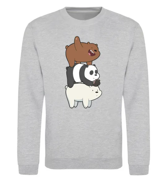 Свитшот We bare bears Серый меланж фото