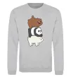 Свитшот We bare bears Серый меланж фото