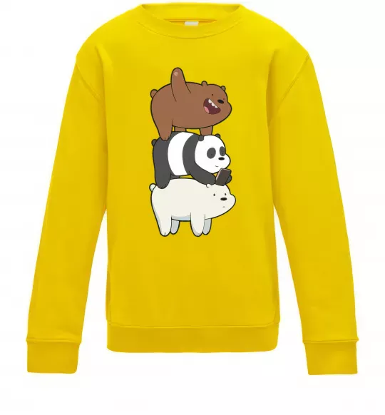 Детский Свитшот We bare bears Солнечно желтый фото