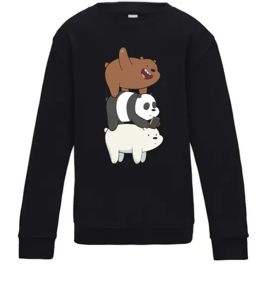 Детский Свитшот We bare bears Черный фото