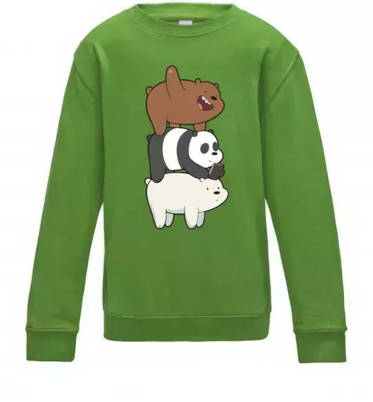 Детский Свитшот We bare bears Лаймовый фото