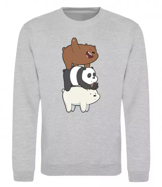 Свитшот We bare bears Серый меланж фото