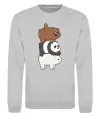 Свитшот We bare bears Серый меланж фото
