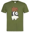 Мужская футболка We bare bears Оливковый фото